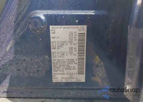 2019 Nissan Rogue Sl z USA, uszkodzony, nr VIN 5N1AT2MV0KC836417